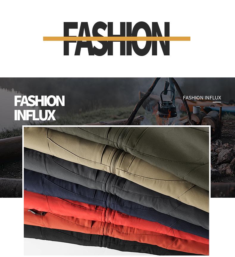 Gilet de pêche imperméable et coupe-vent double face pour homme avec doublure en velours