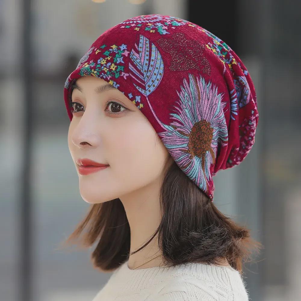 Vielseitige koreanische Damenhüte für Herbst/Winter: Kopftuch, Baotou, Pullover, Halstuch, Print, Flor und Ohrenschutz