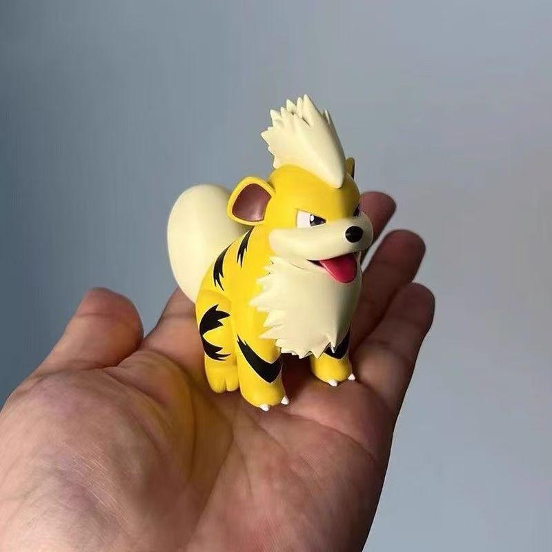 Pokemon Kawaii Anime Figurine Q Version Growlithe Cute Model Decoration Doll Children Toys Collectible Ornament Gift жёлтый