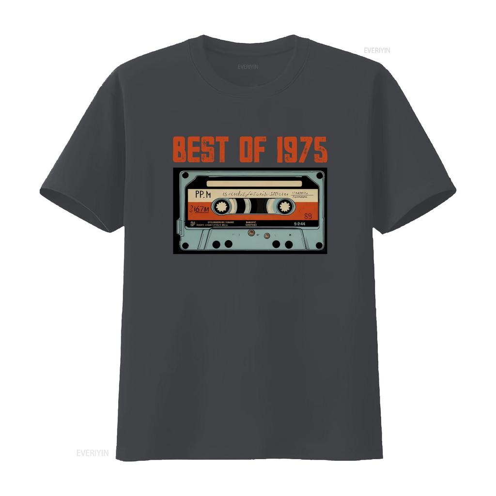 Best 1975 Vintage Design 50th Birthday T Shirt With Cassette Retro For Unisex And Unisex Anniversary Oldschool Vintage Washed