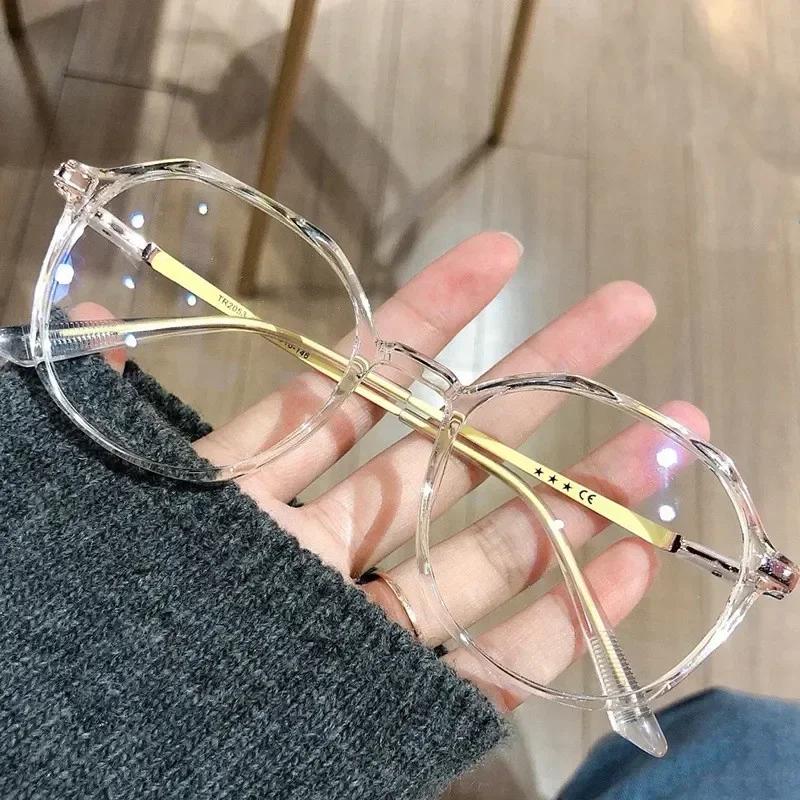 New Fashion Transparent Near Sight Myopia Glasses Round Frame Minus Diopter Eyewear Ultralight Trendy Eyeglasses For Men Women
