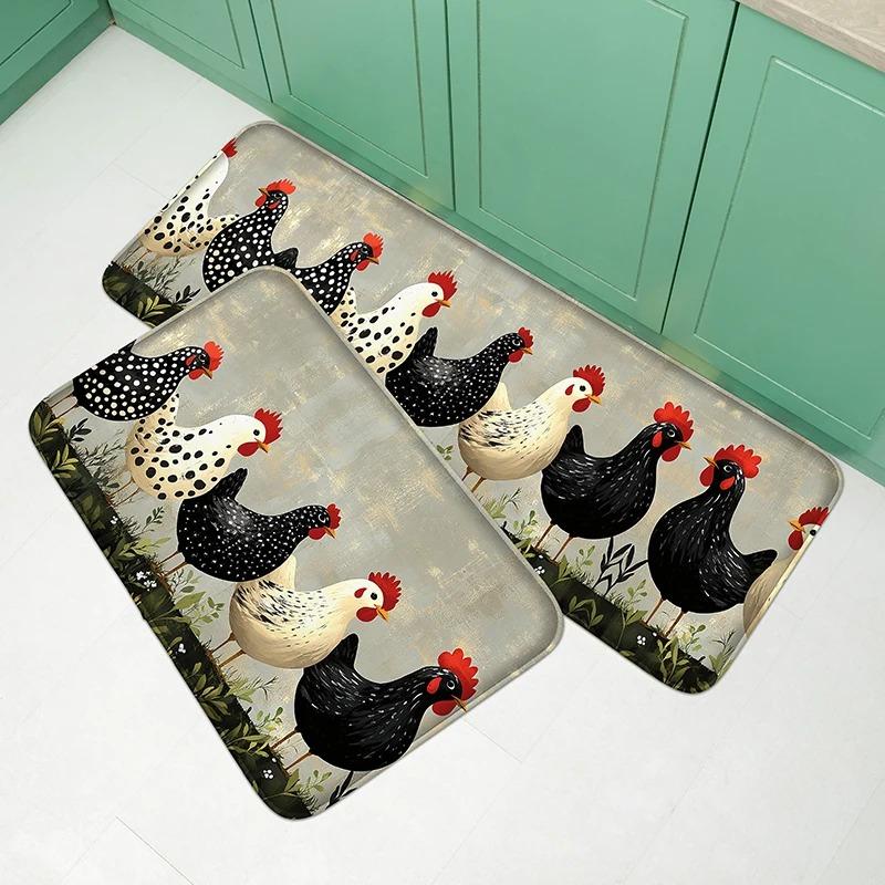 Cute High Mountain Cow Pattern Kitchen Absorbent Door Mat Soft and Comfortable Entrance Mat Bedroom Floor Mat Bathroom Carpet