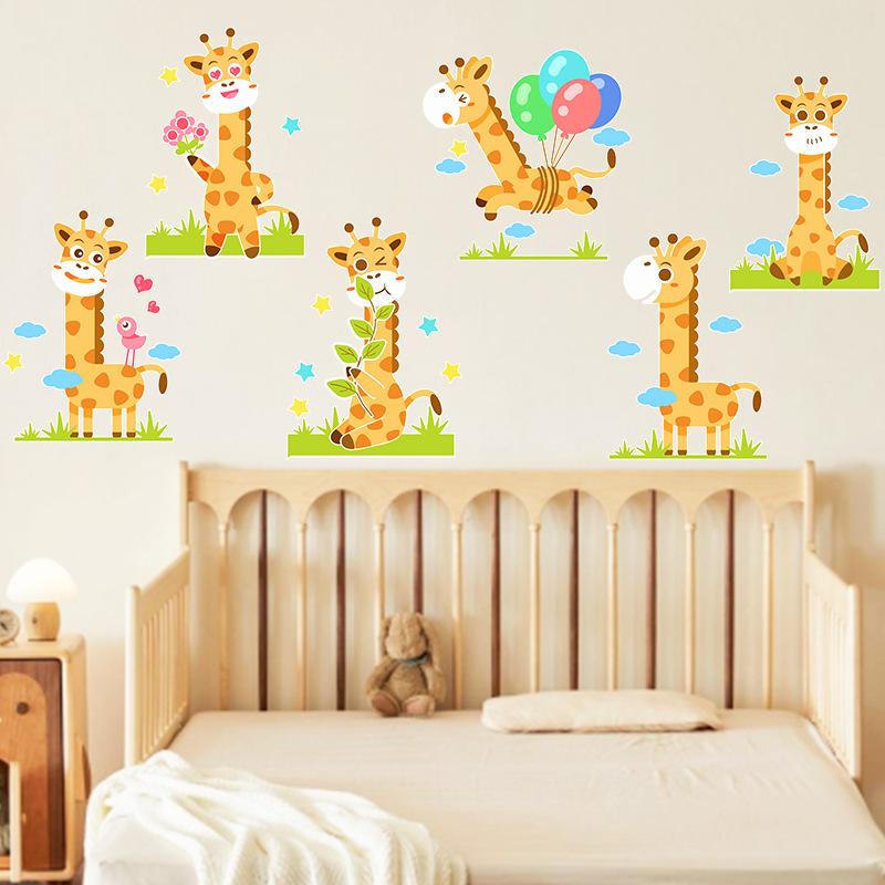 DIY Cartoon Wall Stickers Animal English Letters Astronaut Space Decals for Kids Room Nursery Living Room Decor Self Adhesive Vinyl Art