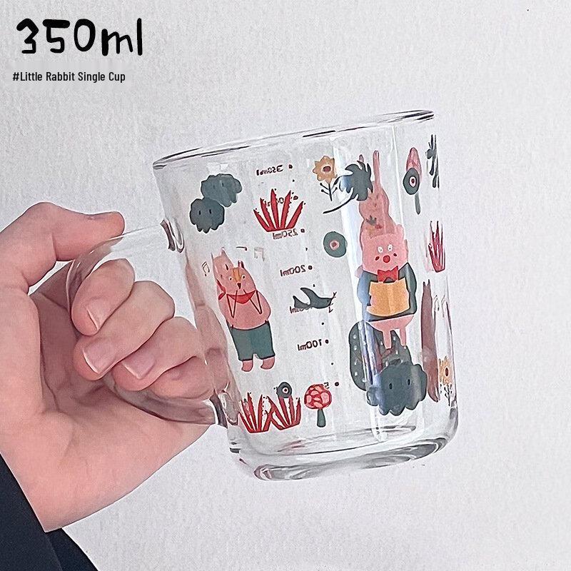 Shangqi Cute Rabbit Kids  Glass Milk Measuring Cups