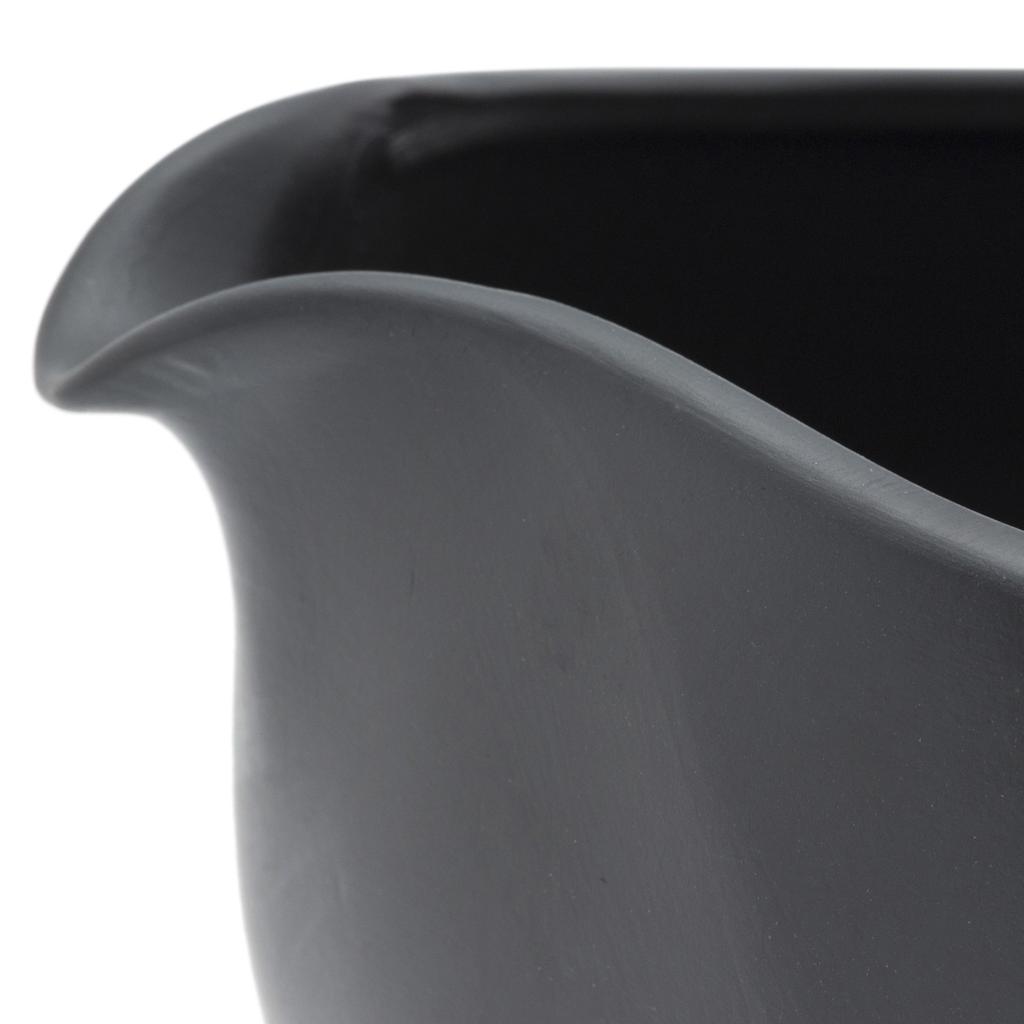 Tokoname Ware 3-686 Gyokumitsu Black Clay Plain Backhand Yuzamashi AM-T344 Length 10 Width 14.5 Height 9cm