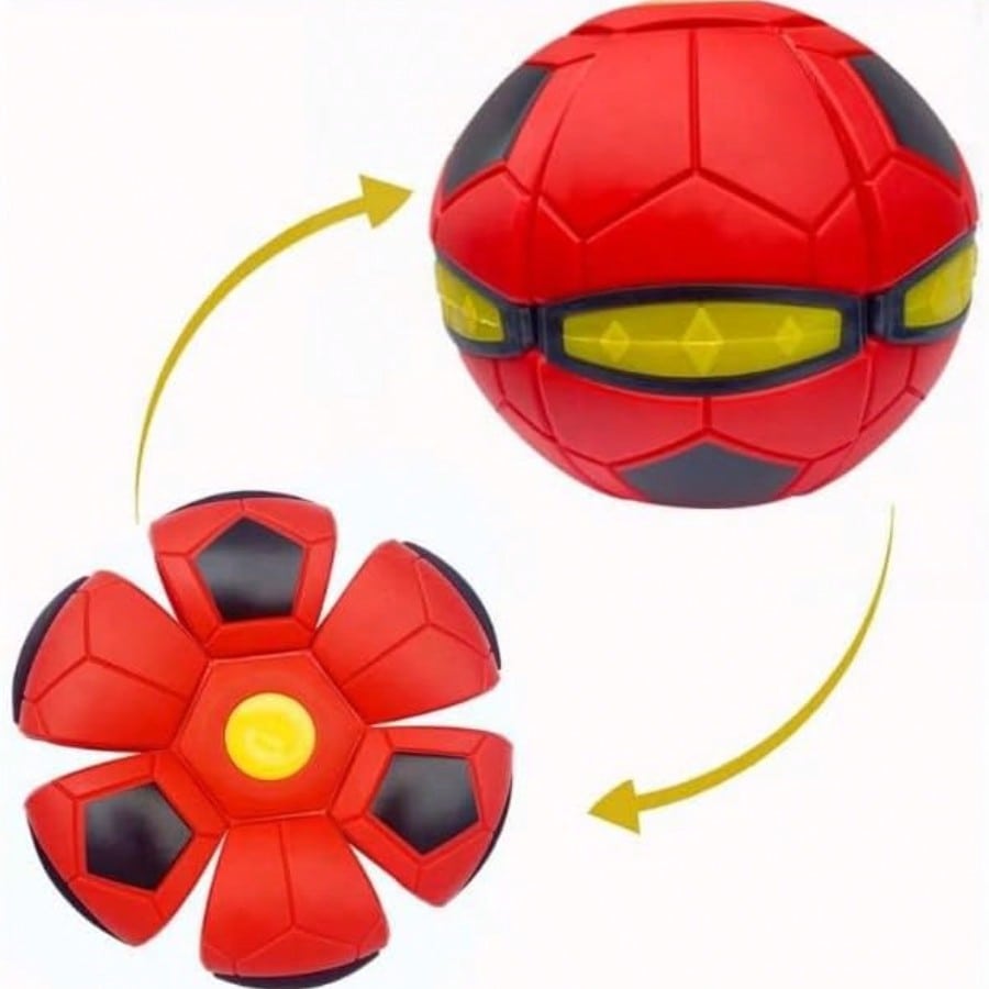 1 Piece Pet Toy Flying Saucer, Flying Saucer Dog Toy, Suitable for Interactive Dogs, Cats, Football, Outdoor Games, Camping Games No lamp красный