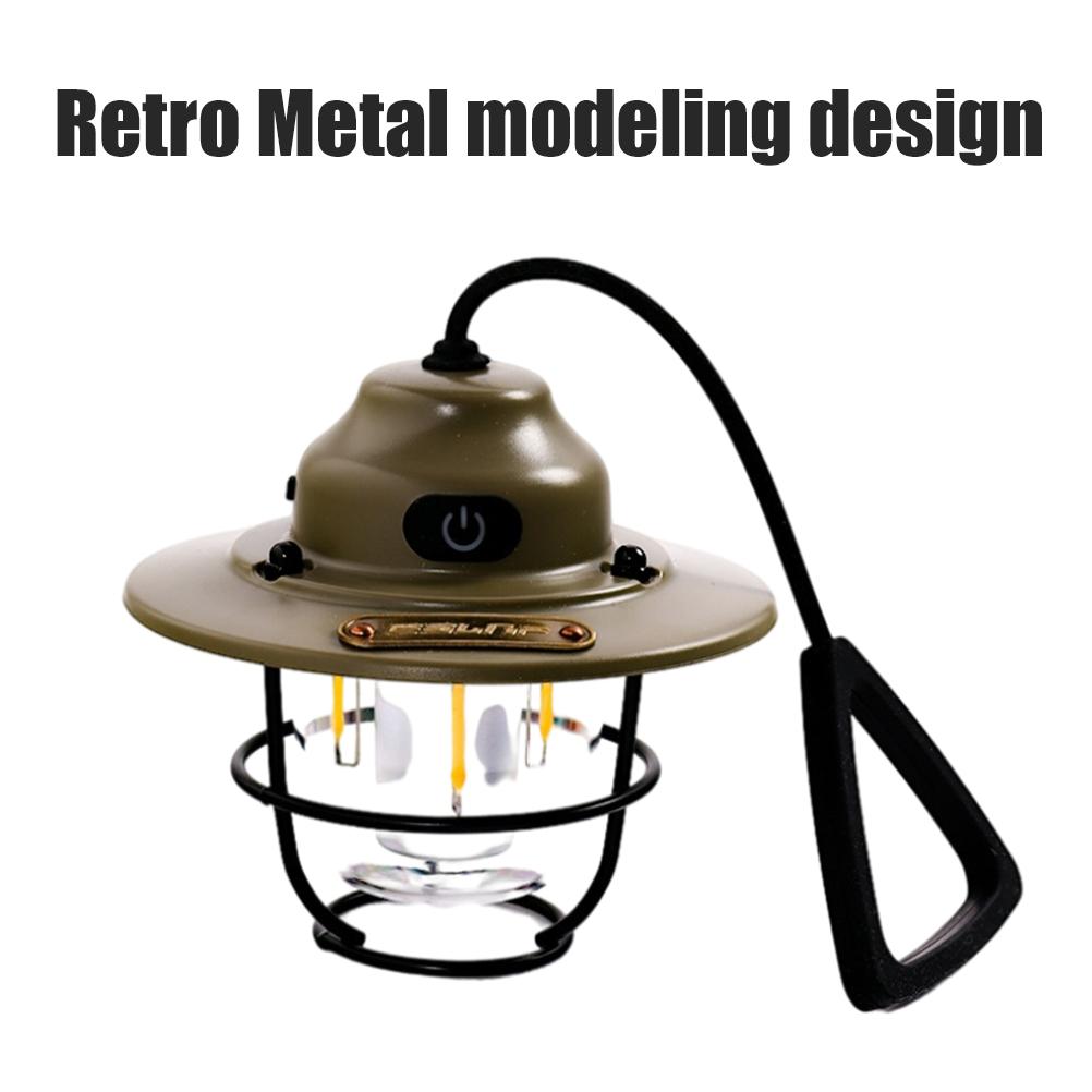 LED Vintage Laterne Outdoor Hängende Campinglaternen Tragbare Wiederaufladbare Retro Zeltlicht Antike Nachtlichter für