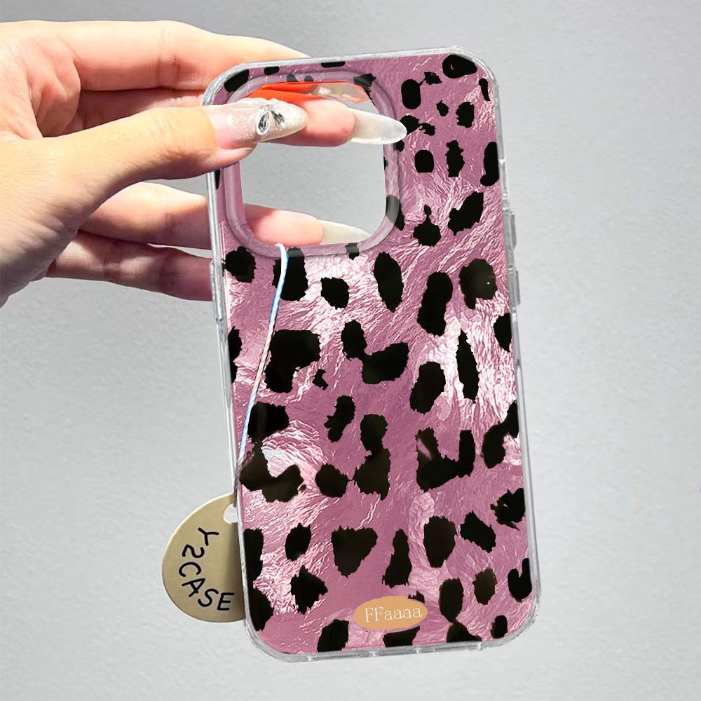 Schwarzes Leopardenmuster Mode INS Handyhülle für iphone 17 Air 16 15 14 13 11 12 Pro Max 7 8 Plus X XS XR SE 2022 2020 16e Hülle