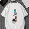 Summer New Men's T-shirt 100% cotton cartoon Astronaut Planet print loose large casual crew neck short sleeve T-shirt