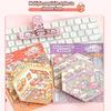 DIY Cute Rabbit Cartoon Girl Mini World Landscape Sticker Pocket 3D Sticker Cabin Scene Stacking and Pasting Festival Kids Gifts