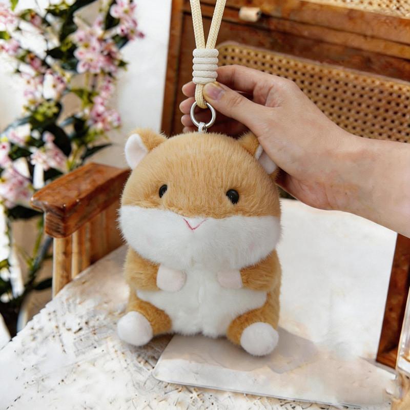 Portachiavi Peluche Criceto Con Imbottitura in Cotone PP Per Bambini e Adulti Regalo