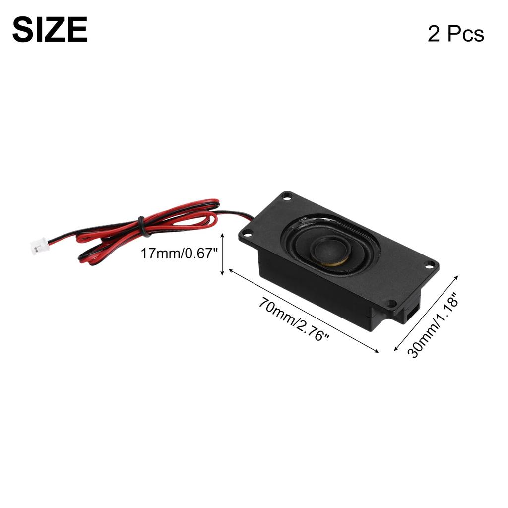 Uxcell 2pcs 3W 8Ohm Single Mini Speaker Full Range Mobile Portable Advertising Machine Speaker with Terminal Wire Connector Separation Interface for