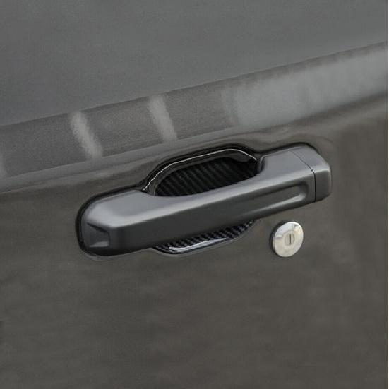 For Jeep   Gladiator JT Carbon Fiber Car Door Handle Bowl Cover Trim 4P