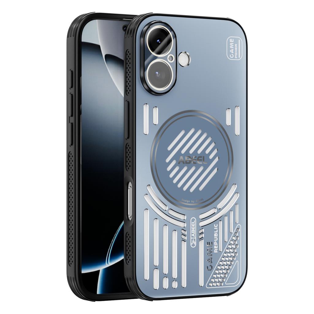 For iPhone 17 Magnetic Case Aluminium Alloy+PC+TPU Hollow Heat Dissipation Phone Cover