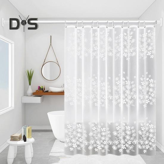 Shower Curtain with Hooks Waterproof Tear-Proof Easy To Clean Different Printings Quick Dry Light-penetrating Mold-proof Shower Liner