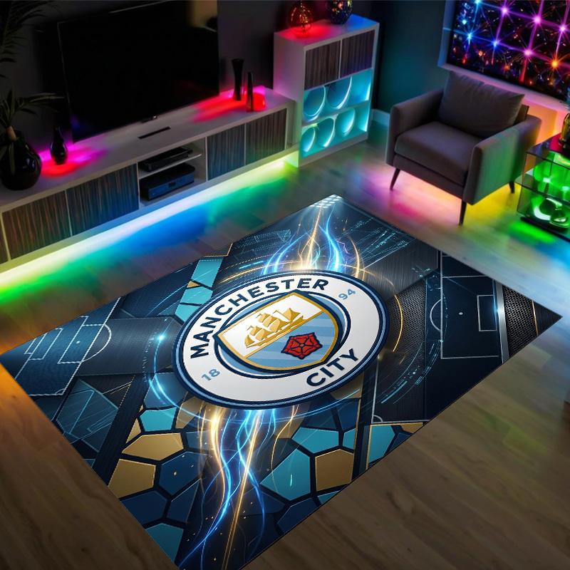 Manchester City Design Kristal Fluweel Tapijt Gezellig Niet?Antislip Bedrukt Tapijt Voor Slaapkamer Woonkamer Entree