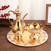 European Style Wine Set,Alloy Home Wine Pot Ice Cream Bowl Set,Exquisite Golden Wine Glass,Wine Pot Wedding Decoration,1Set