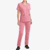 Ladies' Loose And Comfortable V-neck Short Sleeved Stand Up Collar Workwear With Multiple Pockets Suit Set