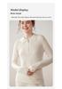 Women's Long-Sleeve Cashmere Half-Zip Polo Neck Sweater - Casual, Versatile, and Comfortable