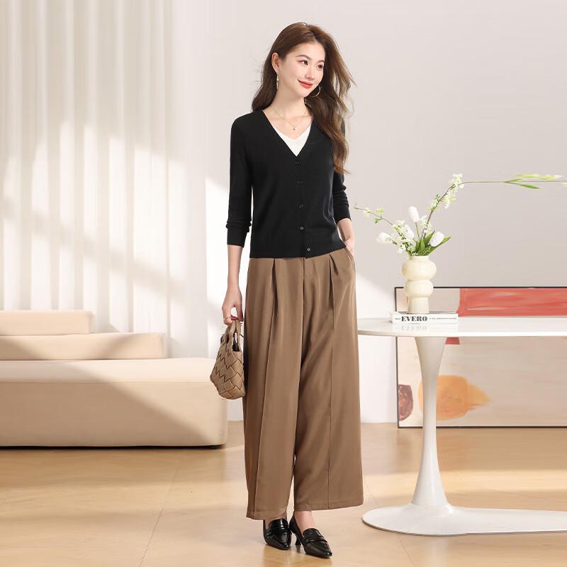 Women's V-Neck Lightweight Wool Blend Cardigan