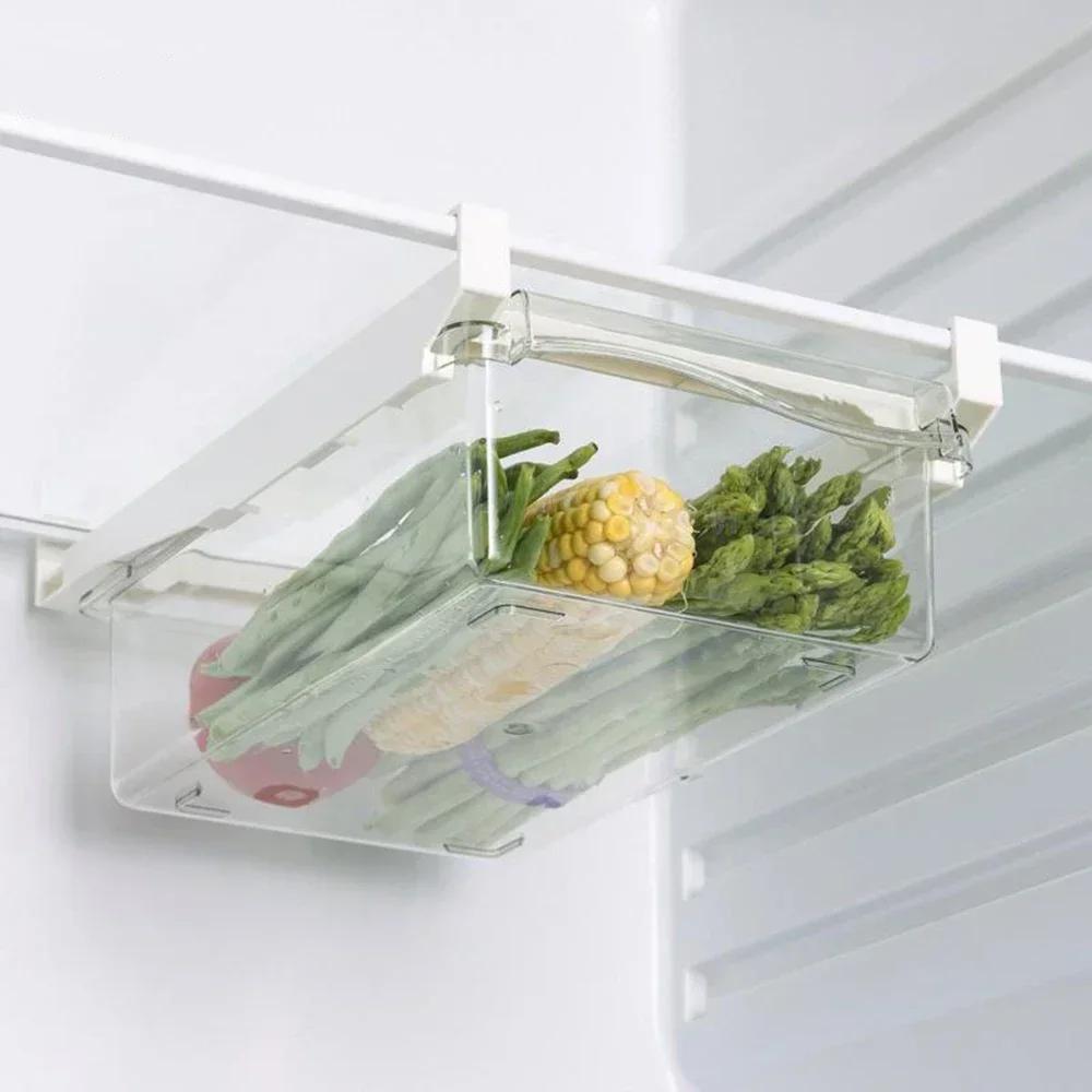 Transparenter Kühlschrank-Organizer, Obst-Ei-Kühlschrank-Aufbewahrungsbox, Unterregal, Kühlschrank-Schubladenbox, Frischhalte-Küchen-Organizer