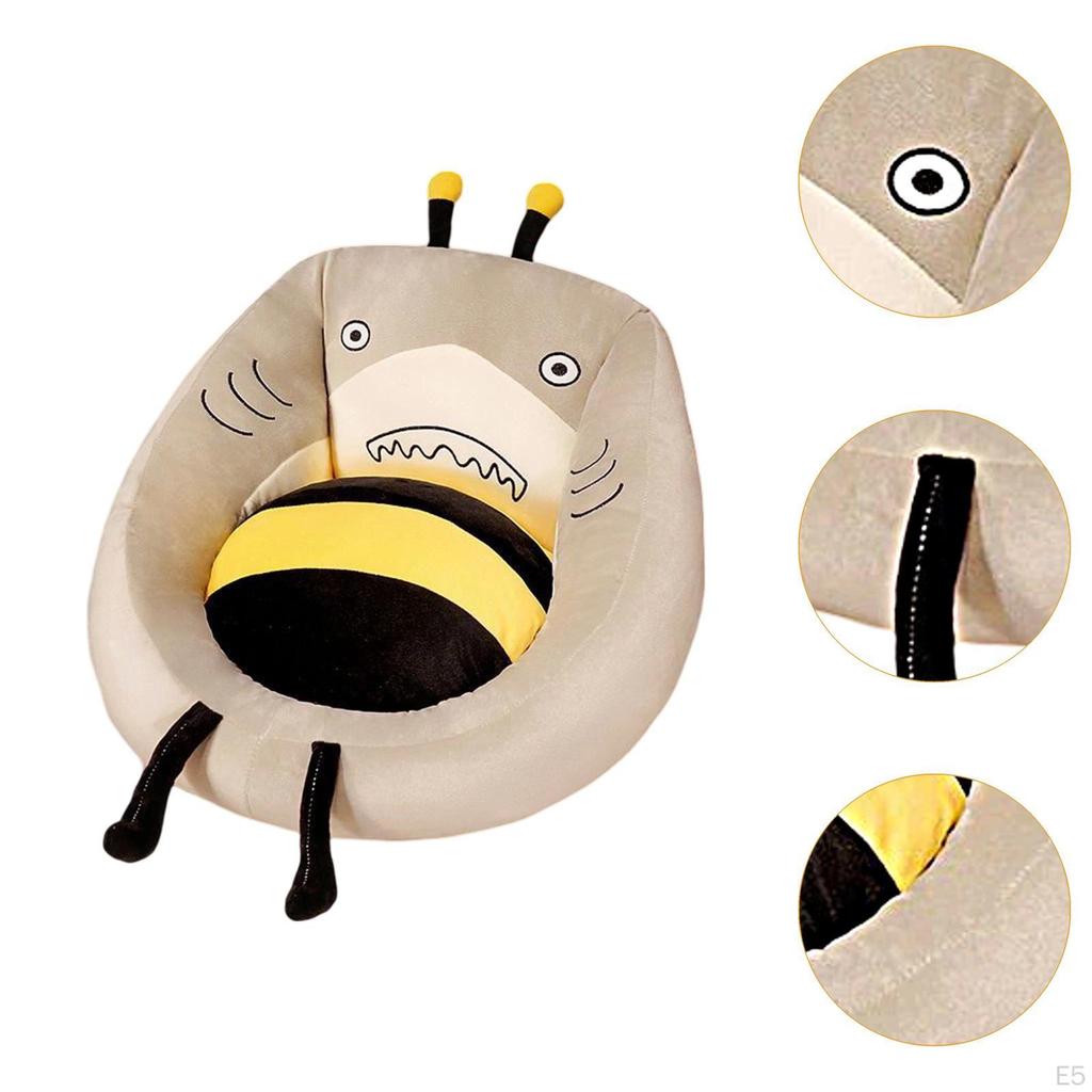 Cartoon Stuffed Animal Shaped Chair Cushion Armrest Pad Half Surrounded Anti Slip Home Seat
