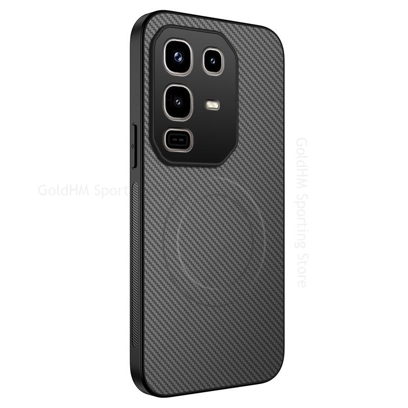

Мягкий бампер из углеродного волокна для телефона Infinix Note 50S 50X 40 50 Pro Plus 5G Беспроводная зарядка Магнитная крышка Magsafing для INFINIX Hot 50 40Pro Plus Hot 40 серый