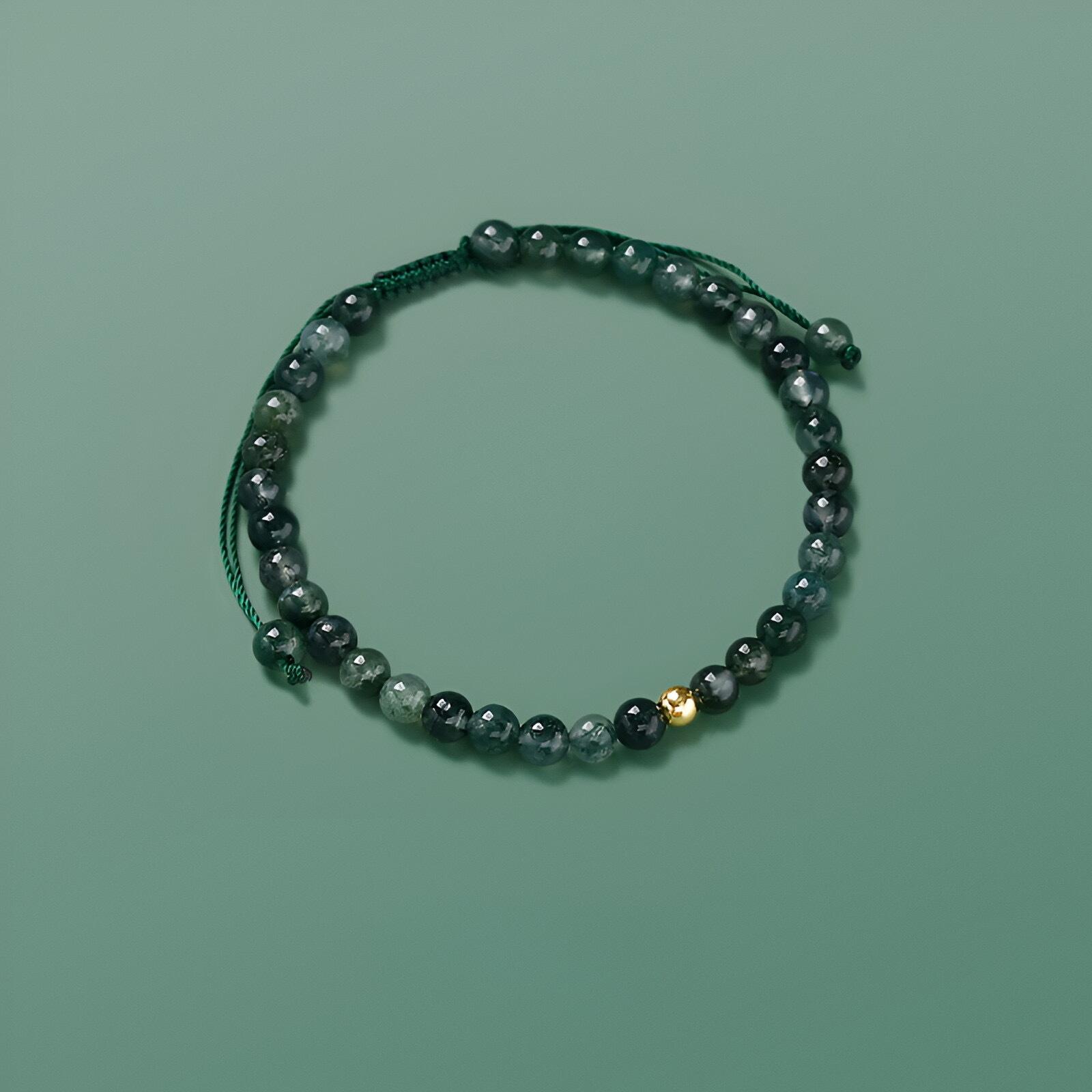 

Best-selling elegant aquatic green agate bracelet Unique minimalist style birthstone bracelet for girlfriend Aquatic agate4~4.5mm【Dr