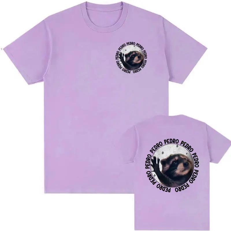Funny Raccoon Pedro Dancing Meme Tee Shirt Men Women Vintage Cartoon Y2k Streetwear Tshirt Male 100 Cotton ONeck T Shirt Tops