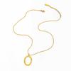 Fenny 18K Gold Plated Minimalist Versatile Oval Pendant Necklace Trendy Sweater Chain Stainless Steel Jewelry
