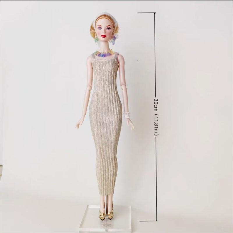 1/6 New Doll Vibrant Multi-Colored Sequins Jewelry Series Daily Party Dress Up Necklace Earrings Bracelet For 30Cm Fr Ob Pp Dolls Accessories