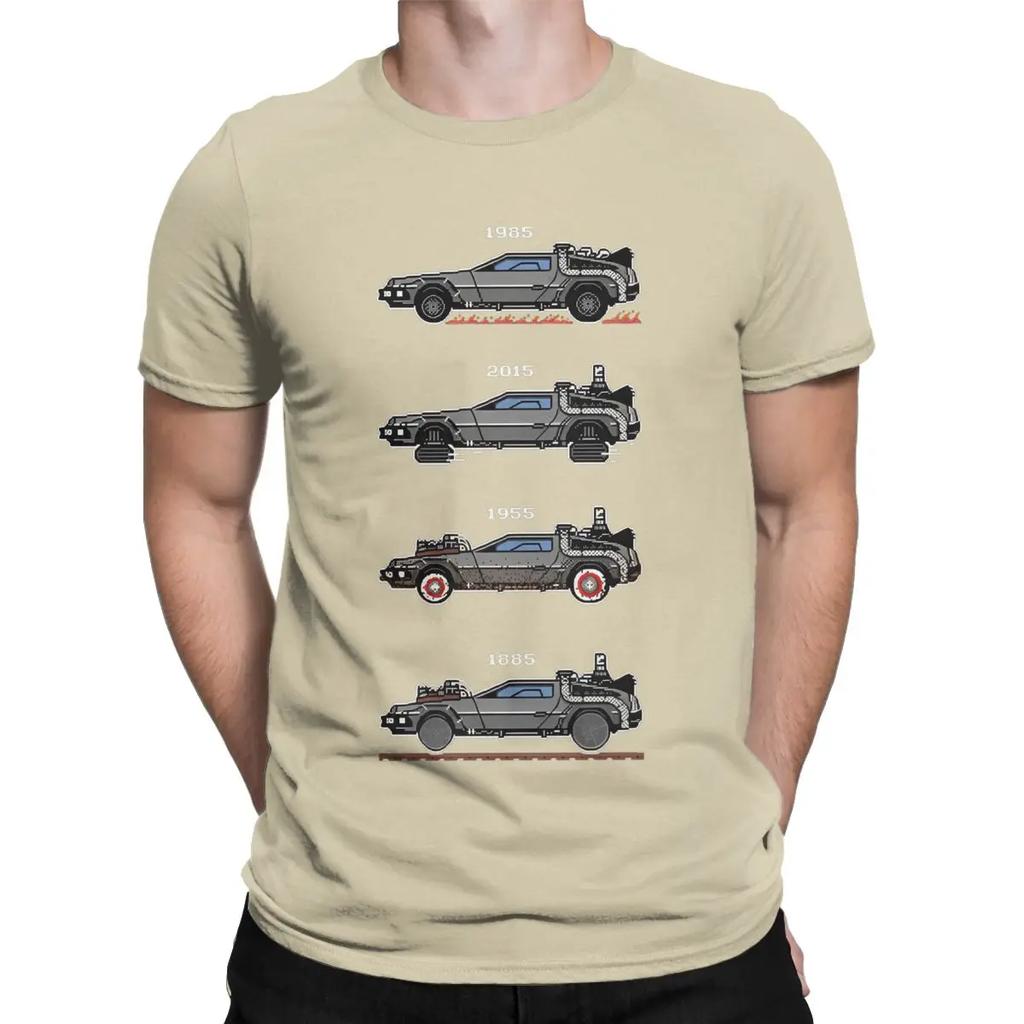Men T-Shirts Retro Style Back To The Future Leisure Cotton Tee Shirt Short Sleeve T Shirts Round Neck Tops Plus Size