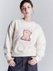 LA MAISON STUDIO Women'S Crop Little Bear Friends 3D Sweatshirt Cream (Fcd1Ts202W)