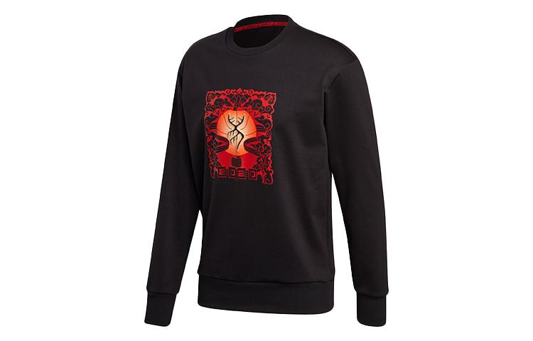 Мужские свитшоты Adidas Черные С круглым вырезом Умеренный Обычный FT9758 L