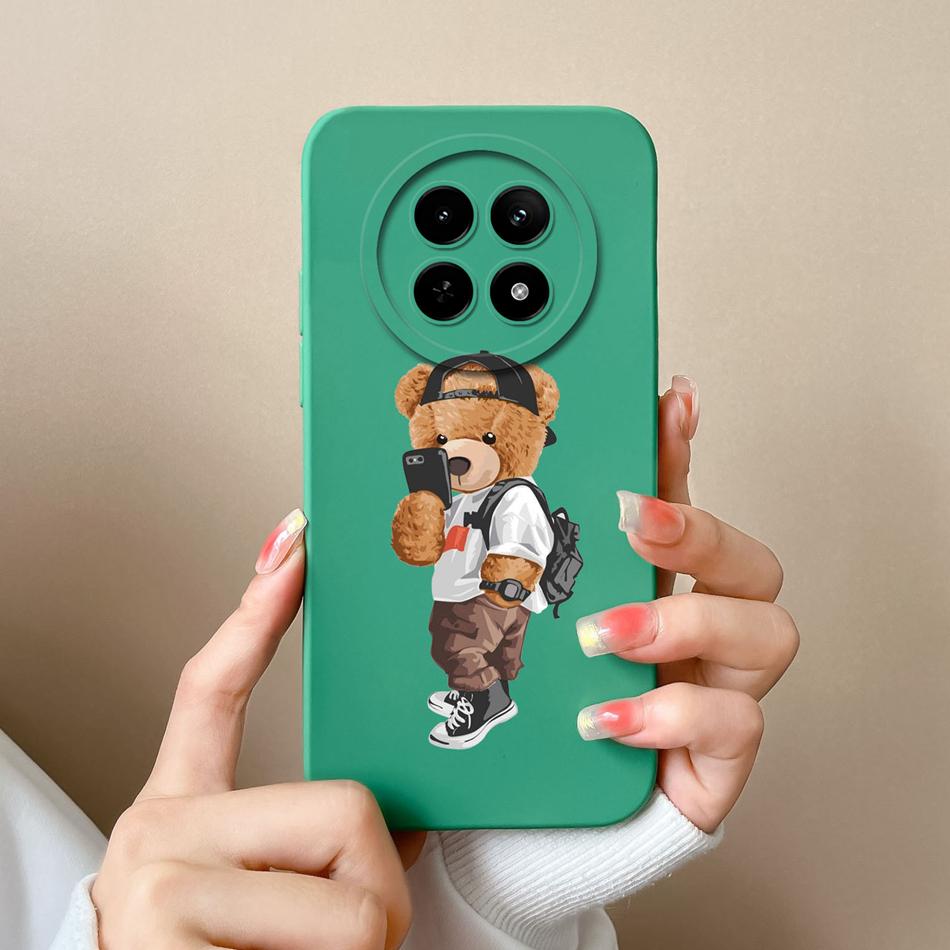 For OPPO Realme 12X 5G Phone Cases Cartoon Liquid Silicone Full Coverage Anti Drop Shell For Realme12 X Back Covers Bumper Funda