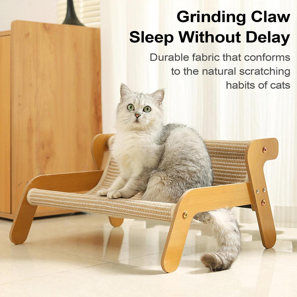 Sisal Scratching Post Wear-resistant Large Cat Cat Sofa Integrated Recliner All Seasons Universal Wooden Pet Hammock Cat Nest