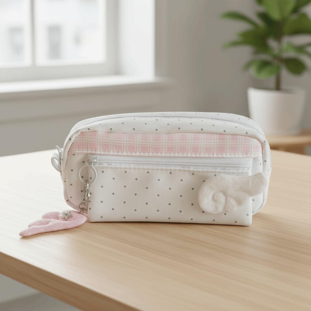 Print Wings Dots Pencil Case Y2k Pencil Pouch Sweet Korean Style Pen Bag Student