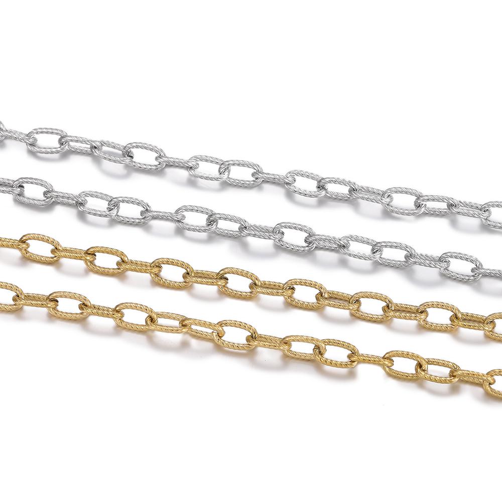 1m Edelstahl Kettenglied Kette Goldene Farbe O-Verschluss Kette für Schmuckherstellung DIY Gliederkette Armband Zubehör