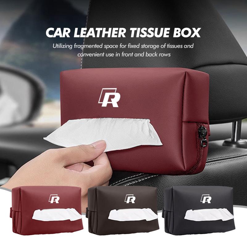 For Volkswagen VW Leather Car Tissue Bag Sun Visor Backseat Paper Storage Bag Golf Jetta Passat Mk4 Mk5 Mk6 CC B5 B6 B7 Golf 4 Zk0