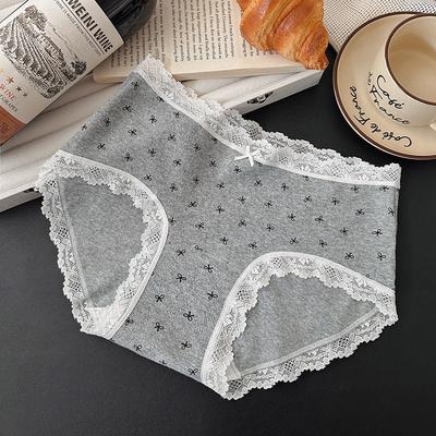 Plus Size Cotton Underwear for Women Antibacterial Lace Panties Soft and Comfortable
