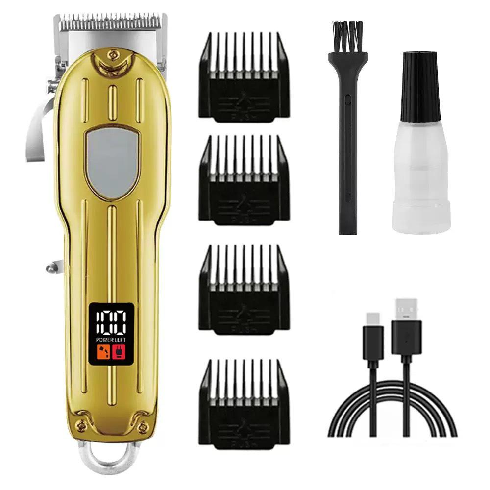 Professional Grade Electric Hair Clipper for Men with Digital LCD and Stainless Steel Blades