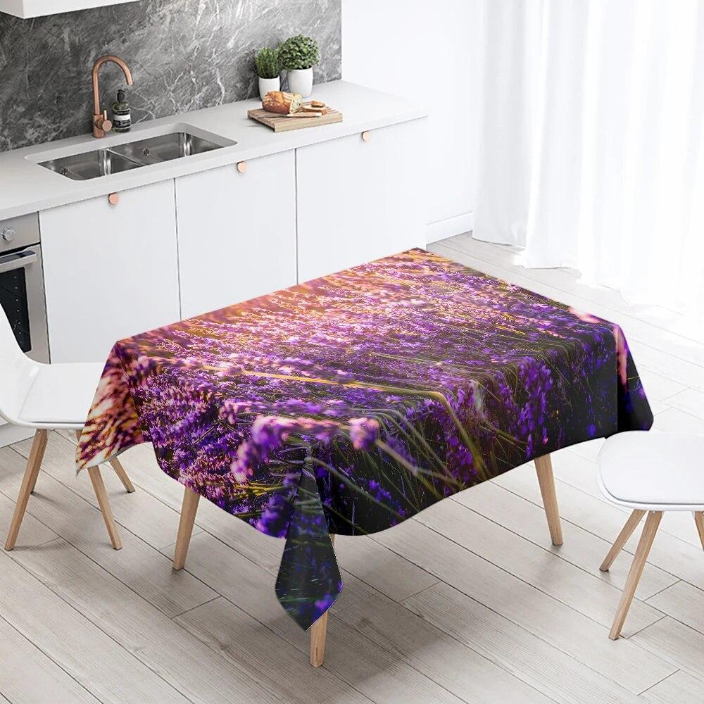 Rose Flower Tablecloth Restaurant Table Decoration Wedding  Anti-Stain Rectangular  Home