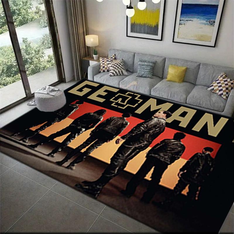 1Pc Rammstein Theme Printed Rectangle Carpet, Home Door Mat, Outdoor Travel Protection Carpet A2