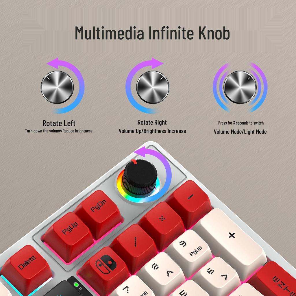 K98 Mechanical Keyboard with Blue or Red Axis, Wired Connection, Dual-Color Injection Keycaps for Gaming