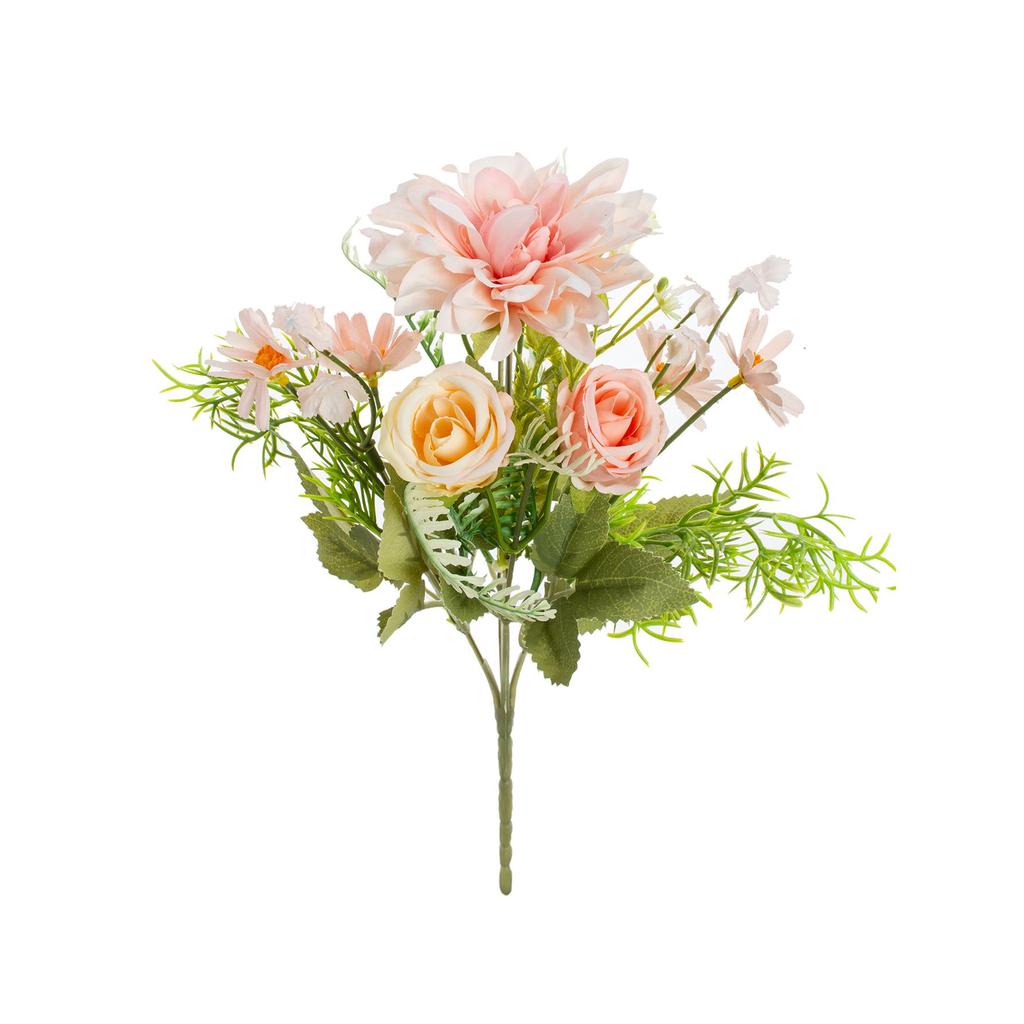 Artificial Rose Flowers Wedding Home Room Table Decor Bridal Bouquets Garden Fake Silk Dahlia Hydrangeas Vase Outdoor Diy Gifts