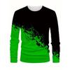 Spring Autumn Men Clothes Fashion Long Sleeve Round Neck Casual T Shirt Men Sport 3D Digital Print Street Style Sport Tops