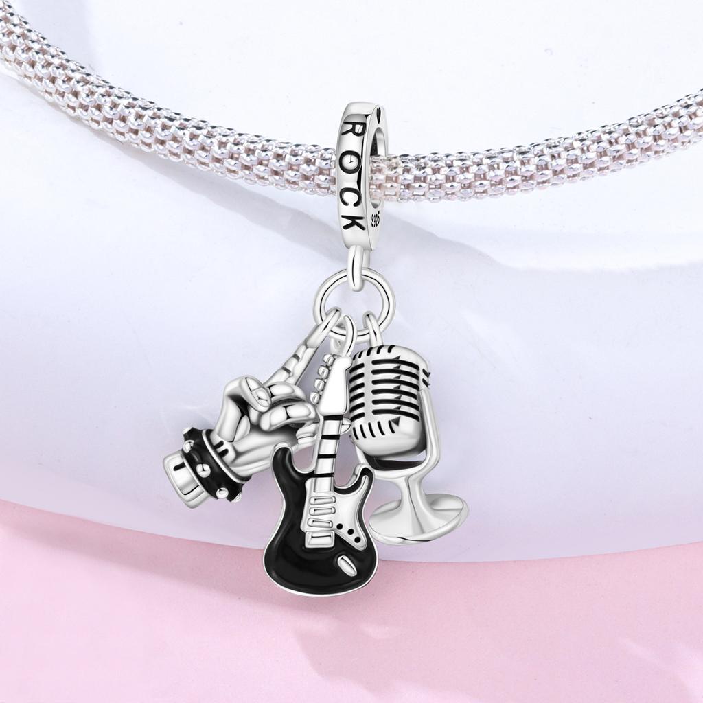 Copper Music Rock Hobby Pendants Bracelet Charms Fit Jewelry Party Beads Diy Exquisite Festival Gifts Accessories