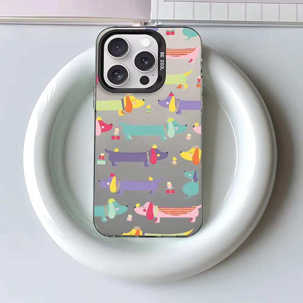 Cute Dachshund Bulldog Phone Case For iPhone 17 Pro Max 16 15 Pro 14 13 12 11 XR 17Air Plus Hard Matte Cover