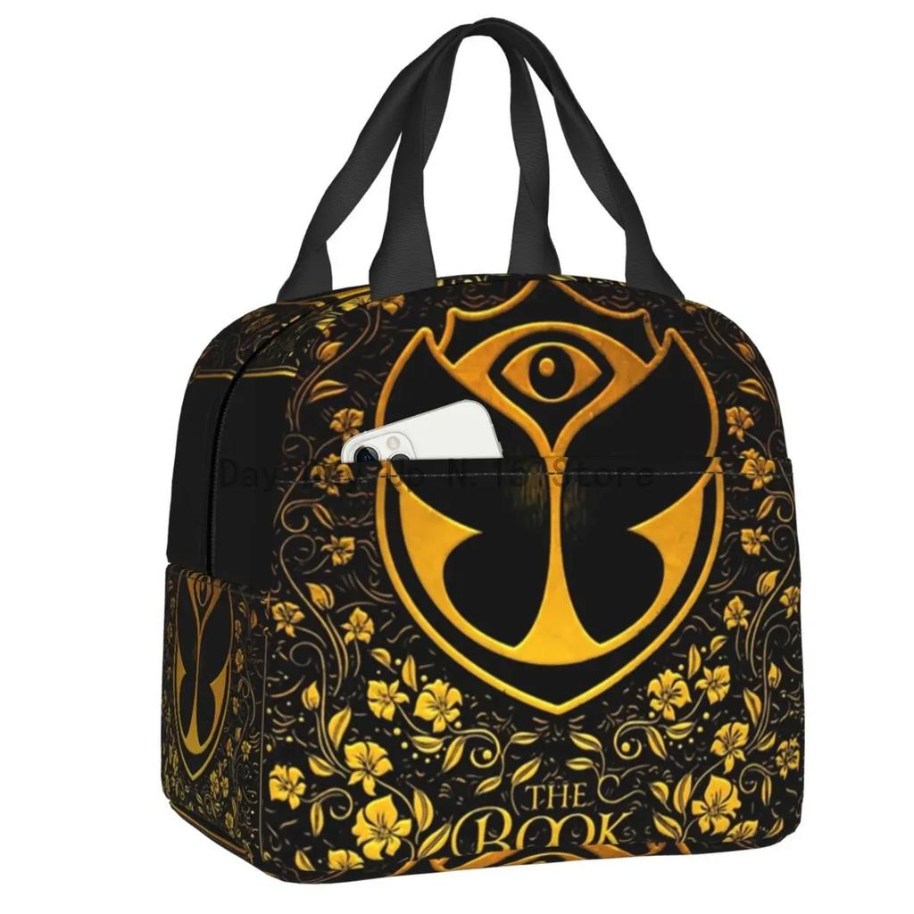 Insulated Lunch Tote Bag for Women Electronic Dance Funny Print Resuable Cooler Thermal Food Lunch Box School