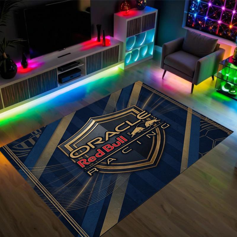 Red Bull Racing Design Crystal Velvet Carpet Cozy Non?Slip Printed Rug For Bedroom Living Room Entrance